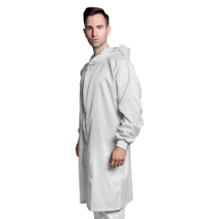 Cleanroom hooded coat white