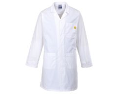 Anti Static Lab coat | 3/4 length - White/Blue - sizes: S-XL