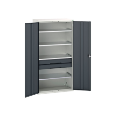Combined drawer and shelf storage