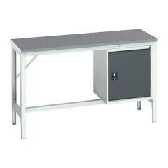 Bott Verso Framework Bench With Full Cupboard - Lino Worktop - 1500 x 600 (W x D mm)
