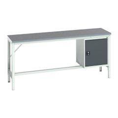 Bott Verso Framework Bench With Full Cupboard - Lino Worktop - 2000 x 600 (W x D mm)