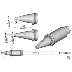 JBC R470042 Grooved Chisel Cartridge 2.5 x 1