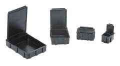 Component box 16x12x15mm black lid pkt 100