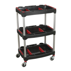 compartments workshop trolley with parts storage