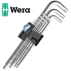 Wera 05022720001 3950PKL/9 Stainless Steel Hex Socket L-Keys, 9-Piece Metric