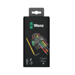 Wera 967/9 TX BO Multicolour 1 SB L-key Set For Tamper-Proof TORX® Screws, BlackLaser, 9 Pieces - 05073599001