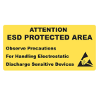 Sign Vinyl 150mm x 300mm flexible Self Adhesive - ESD Protected Area Observe Precautions 