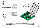 JBC C120008 Tip cartridge dual in line IC tip 3.5mm (each left-hand)