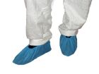 CPE Elasticated Shoe Covers in Blue Cleanroom