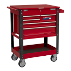Heavy-Duty Mobile Tool & Parts Trolley with 5 Drawers & Lockable Top