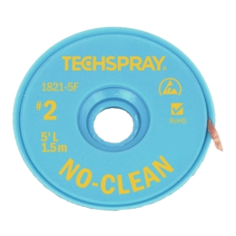 Techspray 1821-10F No Clean Wick Rosin Free Desoldering Braid - Yellow 3.0m x 1.4mm 